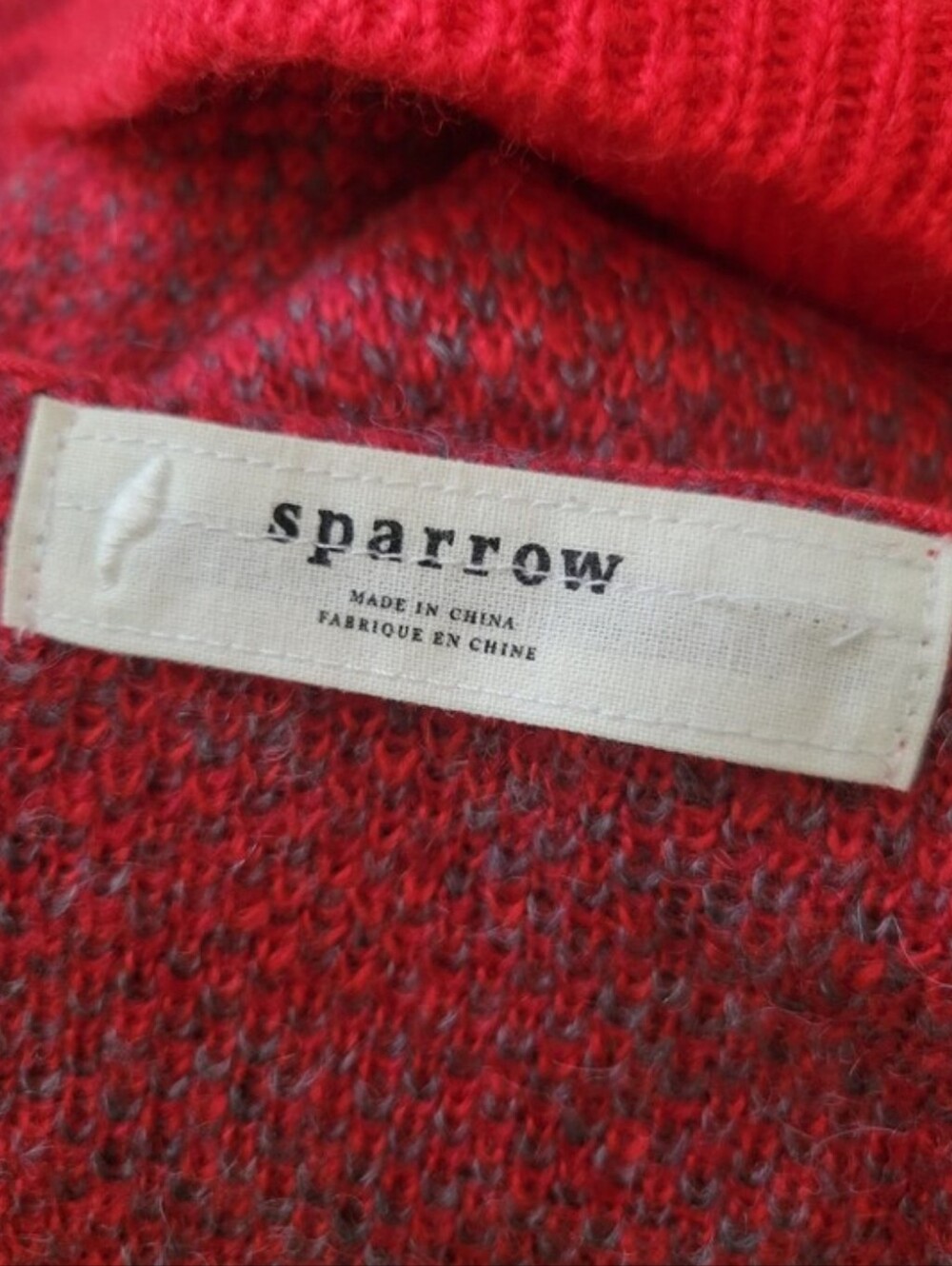 Anthropologie × Sparrow Maraschino Floral Sweater Coat Red & Gray Cardigan M/L - Picture 11 of 12